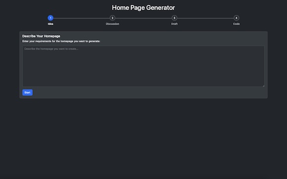 Homepage by AI Screenshot
